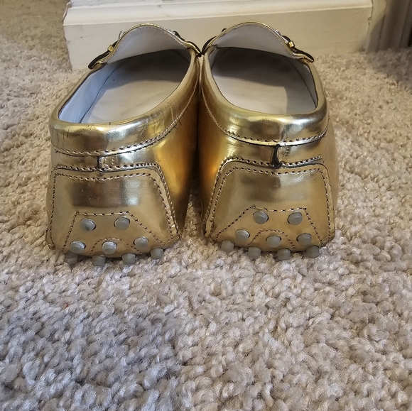 RALPH LAUREN Purple Label Made In Italy Gold Loafers Size 10B - Picture 4 of 10